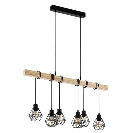 Eglo - Lámpara colgante con cable TOWNSHEND 6xE27/60W/230V