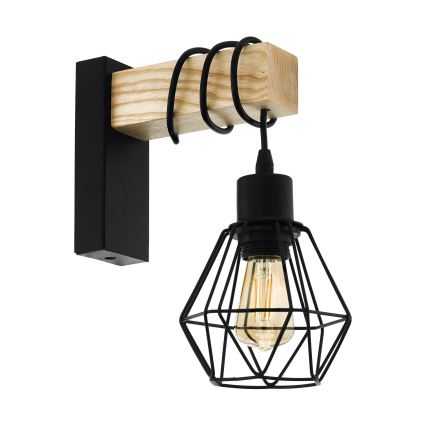 Eglo - Aplique de pared TOWNSHEND 1xE27/60W/230V