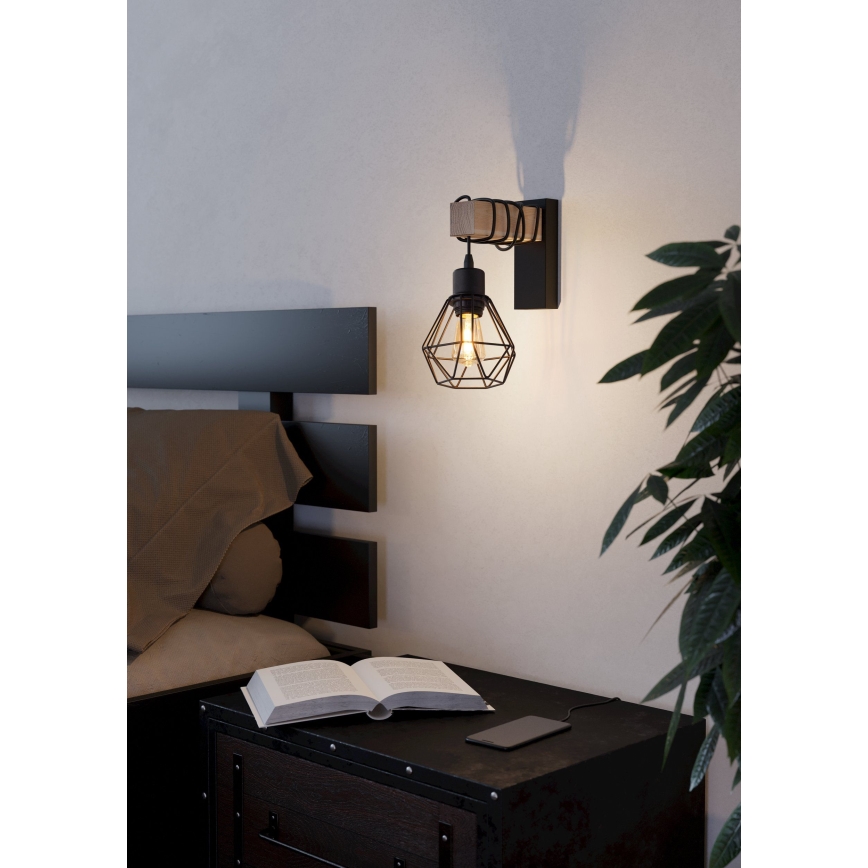 Eglo - Aplique de pared TOWNSHEND 1xE27/60W/230V