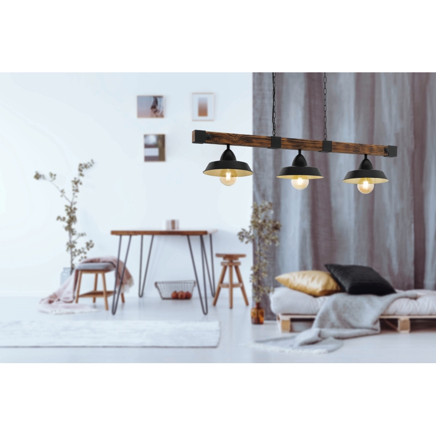 Eglo - Lámpara colgante con cadena 3x E27/60W/230V