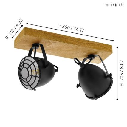 Eglo - Foco orientable 2xE14/40W/230V