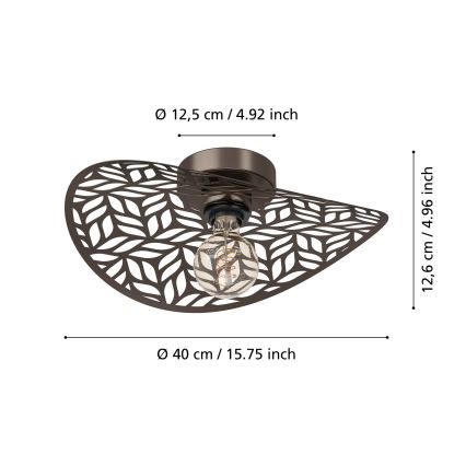 Eglo - Lámpara de techo 1xE27/60W/230V diámetro 40 cm bronce