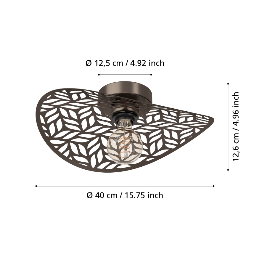 Eglo - Lámpara de techo 1xE27/60W/230V diámetro 40 cm bronce