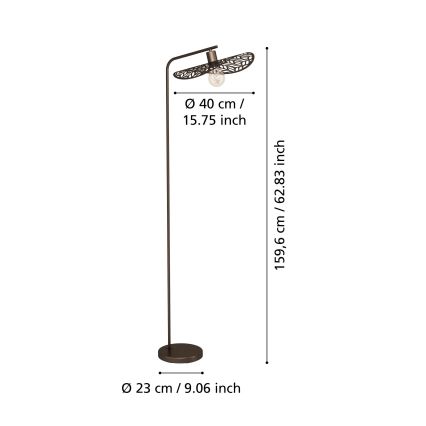 Eglo - Lámpara de pie 1xE27/60W/230V, acabado en bronce