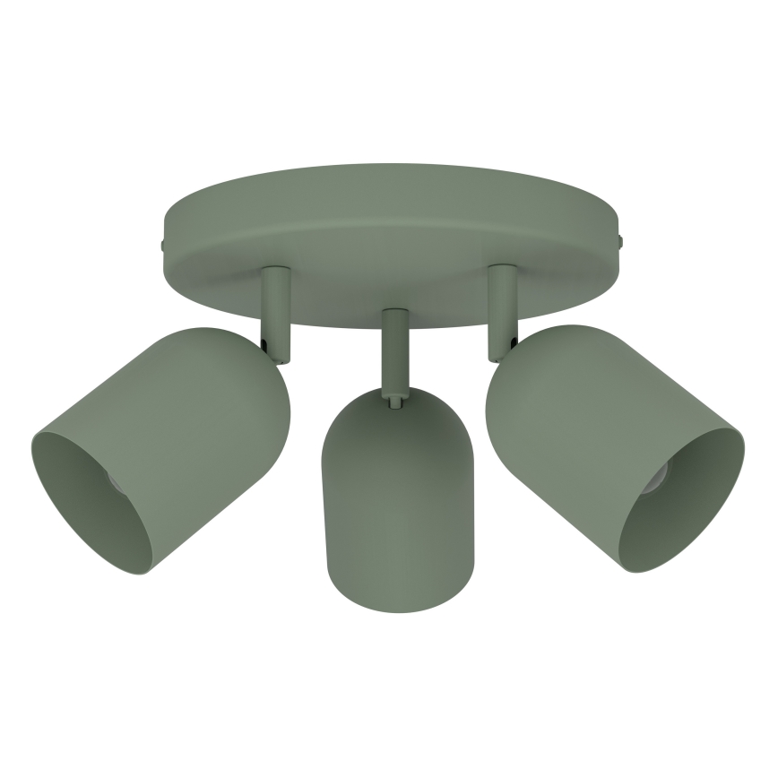 Eglo - Lámpara de techo con 3 focos 3xE14/40W/230V, diámetro 25 cm, verde