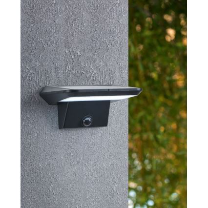 Eglo - Aplique solar LED de pared con sensor LED/20W/3,7V 2000 mAh IP44