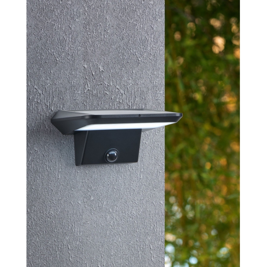 Eglo - Aplique solar LED de pared con sensor LED/20W/3,7V 2000 mAh IP44