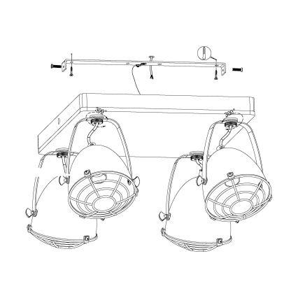 Eglo 49079 - Lámpara de focos GATEBECK 4xE14/40W/230V