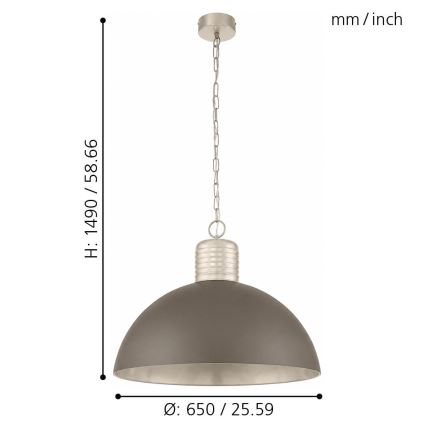 Eglo 49107 - Lámpara colgante con cadena COLDRIDGE 1xE27/60W/230V