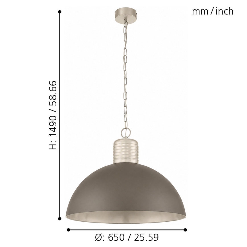 Eglo 49107 - Lámpara colgante con cadena COLDRIDGE 1xE27/60W/230V