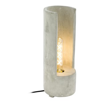 Eglo 49112 - Lámpara de mesa LYNTON 1xE27/60W/230V hormigón