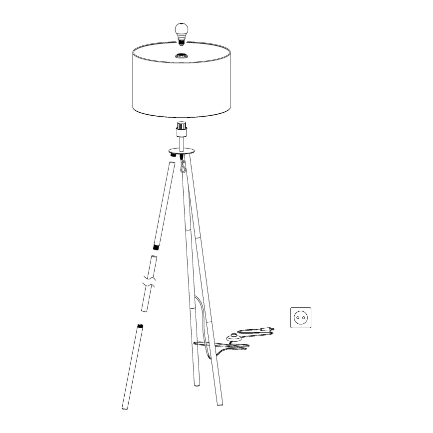 Eglo 49156 - Lámpara de pie BIDFORD 1 x E27 / 60 W / 230 V