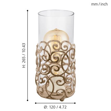 Eglo 49274 - Lámpara de mesa CARDIGAN 1xE27/60W/230V