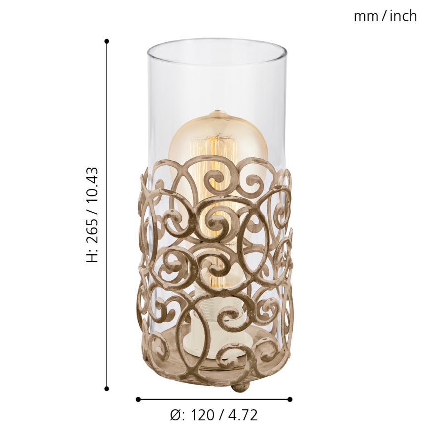 Eglo 49274 - Lámpara de mesa CARDIGAN 1xE27/60W/230V