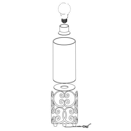 Eglo 49274 - Lámpara de mesa CARDIGAN 1xE27/60W/230V