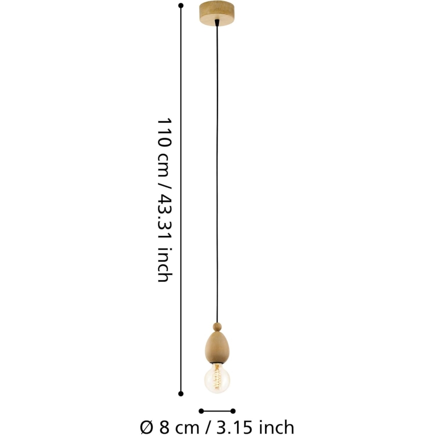 Eglo 49376 - Lámpara colgante AVOLTRI 1xE27/60W/230V