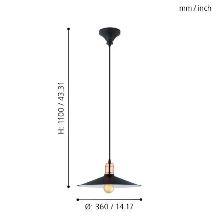 Eglo - Lámpara colgante 1xE27/60W/230V
