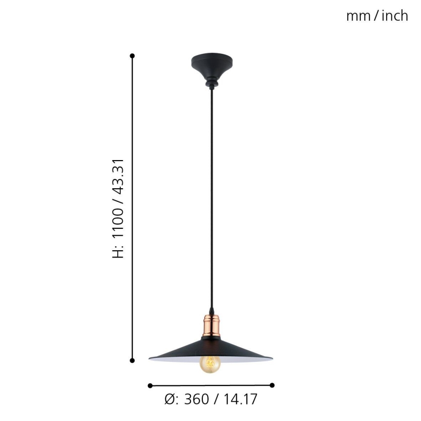 Eglo - Lámpara colgante 1xE27/60W/230V