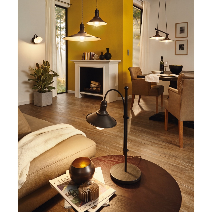 Eglo 49456 - Lámpara colgante con cable STOCKBURY 1xE27/60W/230V Ø 36 cm