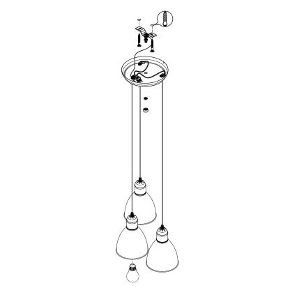 Eglo 49465 - Lámpara de techo PRIDDY 3xE27/60W/230V