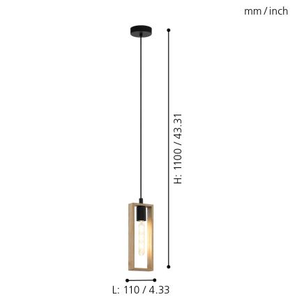 Eglo - Lámpara colgante 1xE27/60W/230V