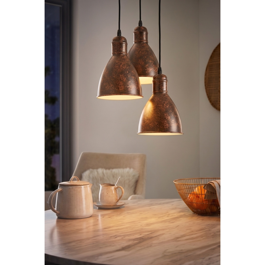 Eglo 49493 - Lámpara colgante PRIDDY 1 3xE27/60W/230V