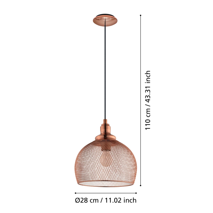 Eglo 49738 - Lámpara colgante STRAITON 1xE27/60W