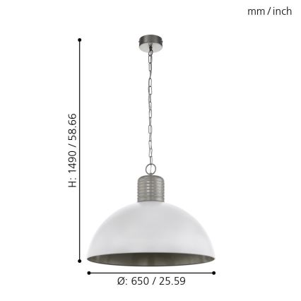 Eglo 49757 - Lámpara colgante con cadena COLDRIDGE 1xE27/60W/230V