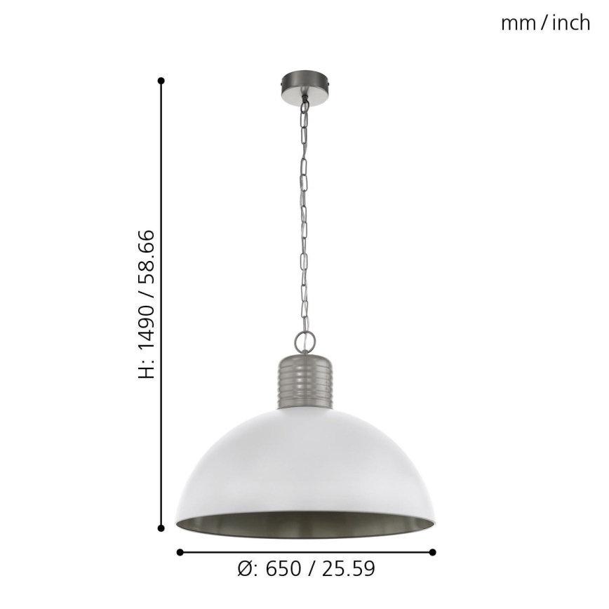 Eglo 49757 - Lámpara colgante con cadena COLDRIDGE 1xE27/60W/230V
