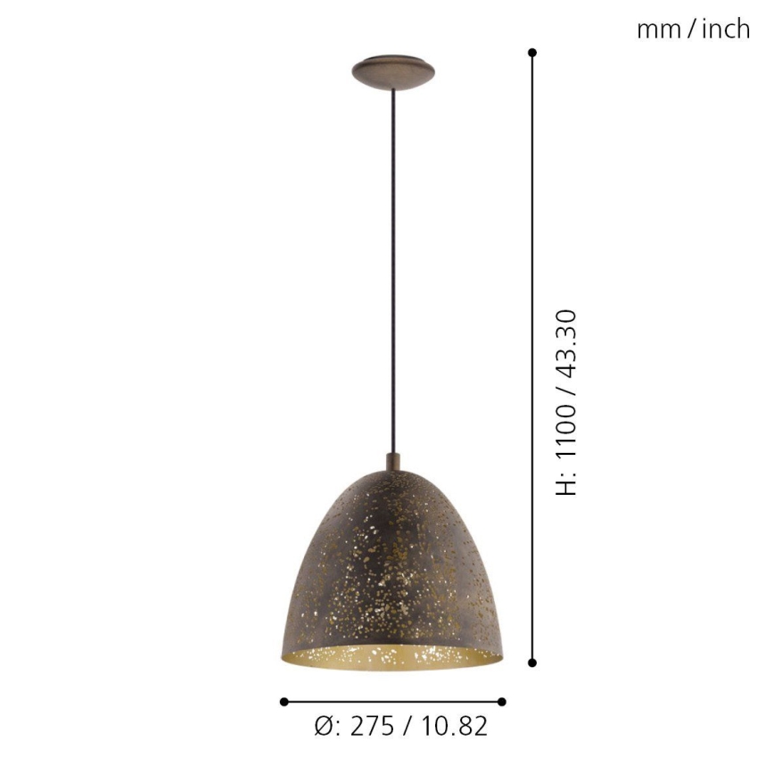 Eglo 49814 - Lámpara colgante SAFI 1xE27/60W