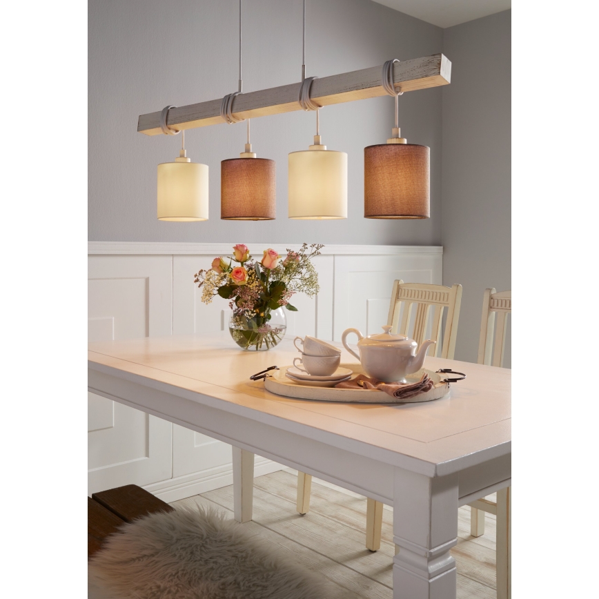 Eglo 55206 - Lámpara colgante LED con cable TOWNSHEND 4xE27/60W/230V