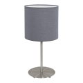 Eglo 55215 - Lámpara de mesa PASTERI 1xE14/40W/230V gris