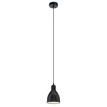 Eglo 55243 - Lámpara colgante PRIDDY con cable 1xE27/60W/230V, negra