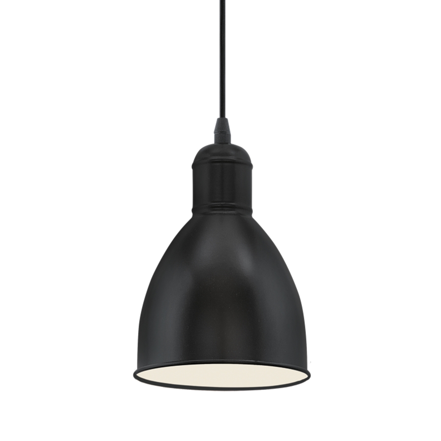 Eglo 55243 - Lámpara colgante PRIDDY con cable 1xE27/60W/230V, negra