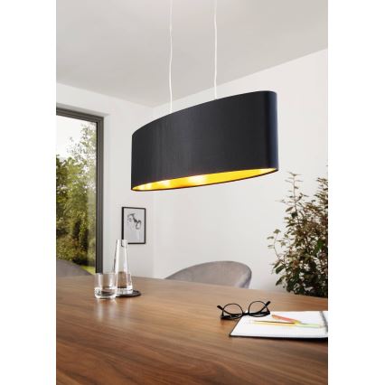 Eglo 55266 - Lámpara colgante MASERLO 2xE27/60W/230V negro