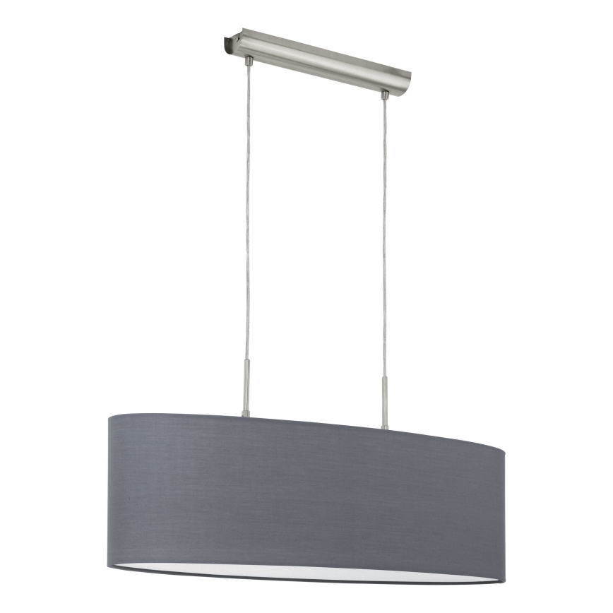 Eglo 55276 - Lámpara colgante con cable PASTERI 2xE27/60W/230V gris