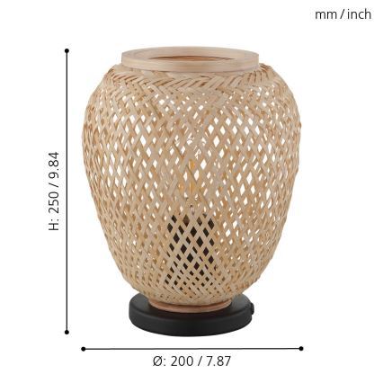 Eglo 55699 - Lámpara de mesa DEMBLEBY 1xE27/40W/230V beige