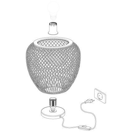 Eglo 55699 - Lámpara de mesa DEMBLEBY 1xE27/40W/230V beige