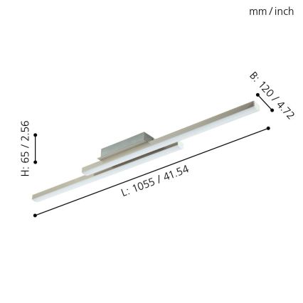 Eglo 55971 - Luminaria de techo LED RGBW regulable FRAIOLI-C LED/34W/230V 2700-6500K cromo mate + mando a distancia