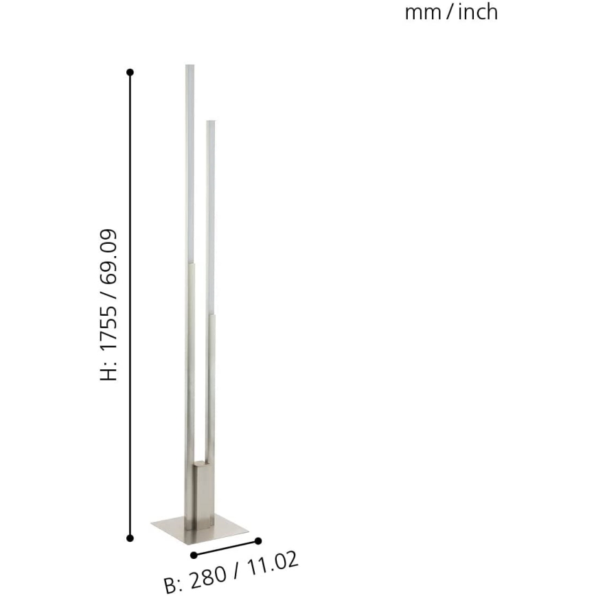 Eglo 55972 - Lámpara de pie LED RGBW regulable FRAIOLI-C LED/34W/230V 2700-6500K cromo mate + mando a distancia