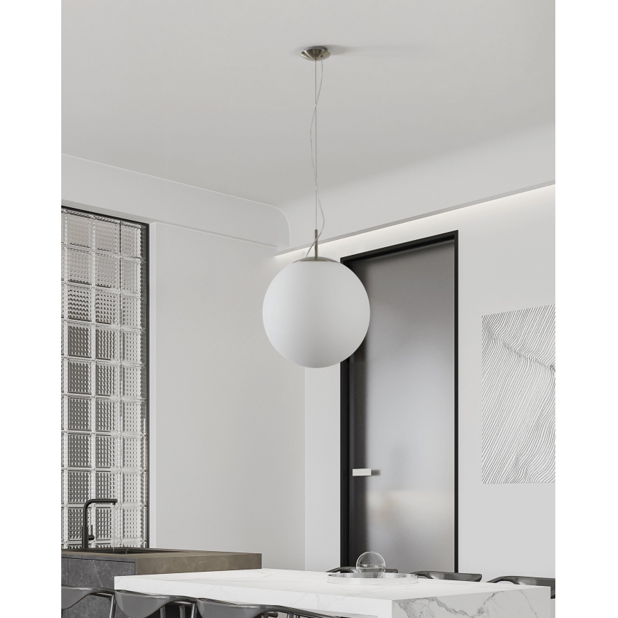 Eglo 63271 - Lámpara colgante con cable PIEDALE 1xE27/60W/230V Ø 43 cm cromo mate