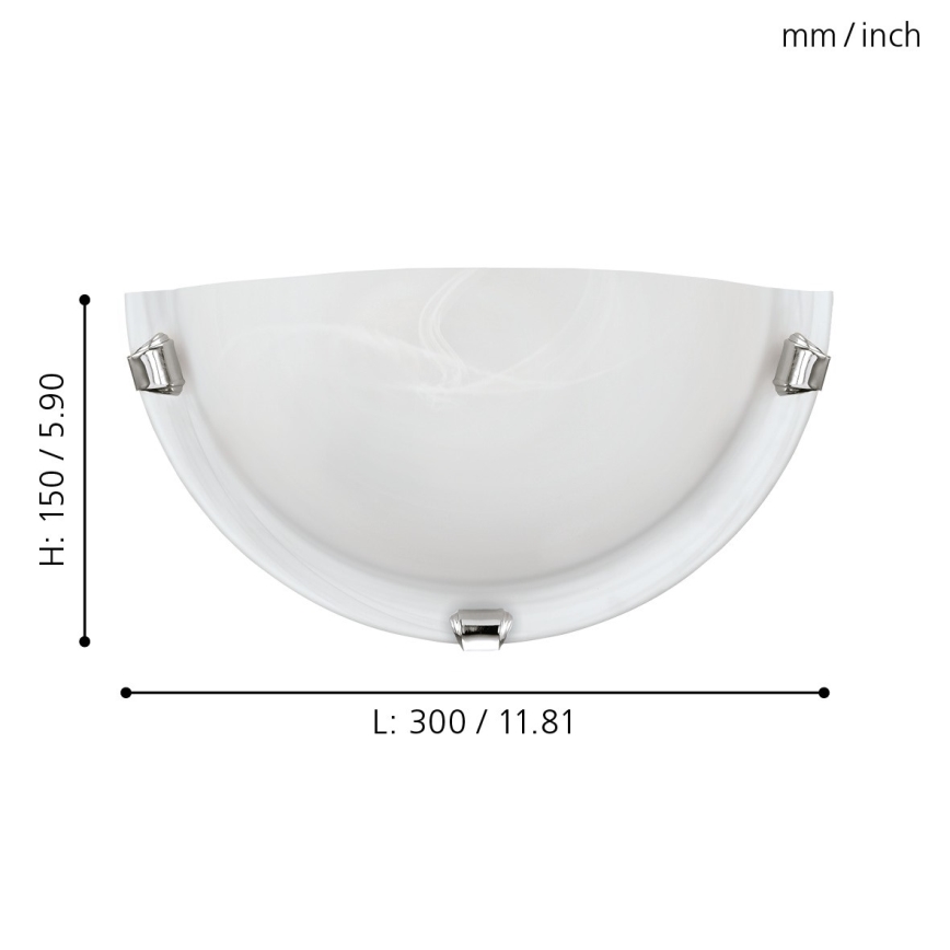 Eglo - Aplique de pared 1xE27/60W/230V en cristal de alabastro