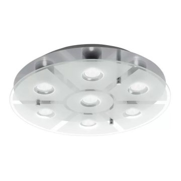 Eglo 75343 - Luminaria de techo LED regulable CABO-SD 7xGU10/5W/230V Ø 46 cm cromo mate