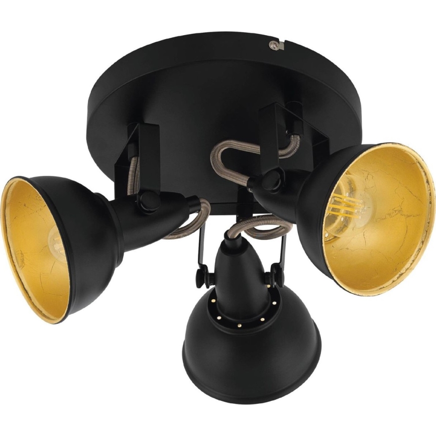 Eglo 75514 - Lámpara de techo THORNTON 3x E14/28W/230V negro/dorado