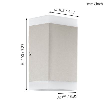 Eglo - Lámpara de pared LED para exterior 2xGU10/4,6W/230V IP44
