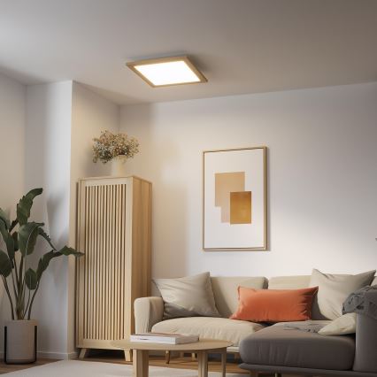 Eglo 75643 - Lámpara de techo LED CALEMAR LED/19W/230V 4000K 43,7 x 43,7 cm roble