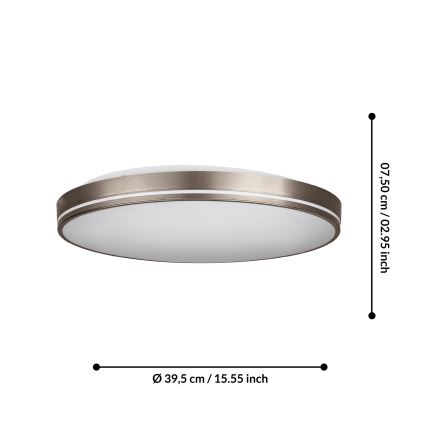 Eglo - Lámpara de techo LED regulable LED/22W/230V 3000-6500K + mando a distancia