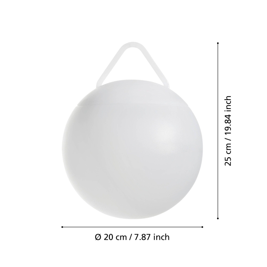 Eglo - Lámpara LED RGB recargable y regulable para exterior, 2600 mAh, IP44, blanca + mando a distancia