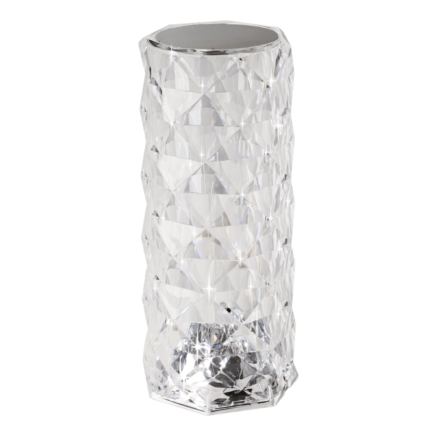 Eglo - Lámpara de mesa LED RGB recargable con control táctil y regulable, LED/800 mAh, transparente