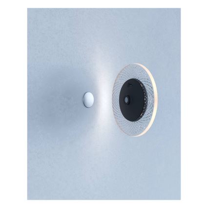 Eglo - Aplique de pared LED RGBW recargable y regulable con sensor de movimiento y crepuscular LED/5V 2000 mAh negro + control remoto